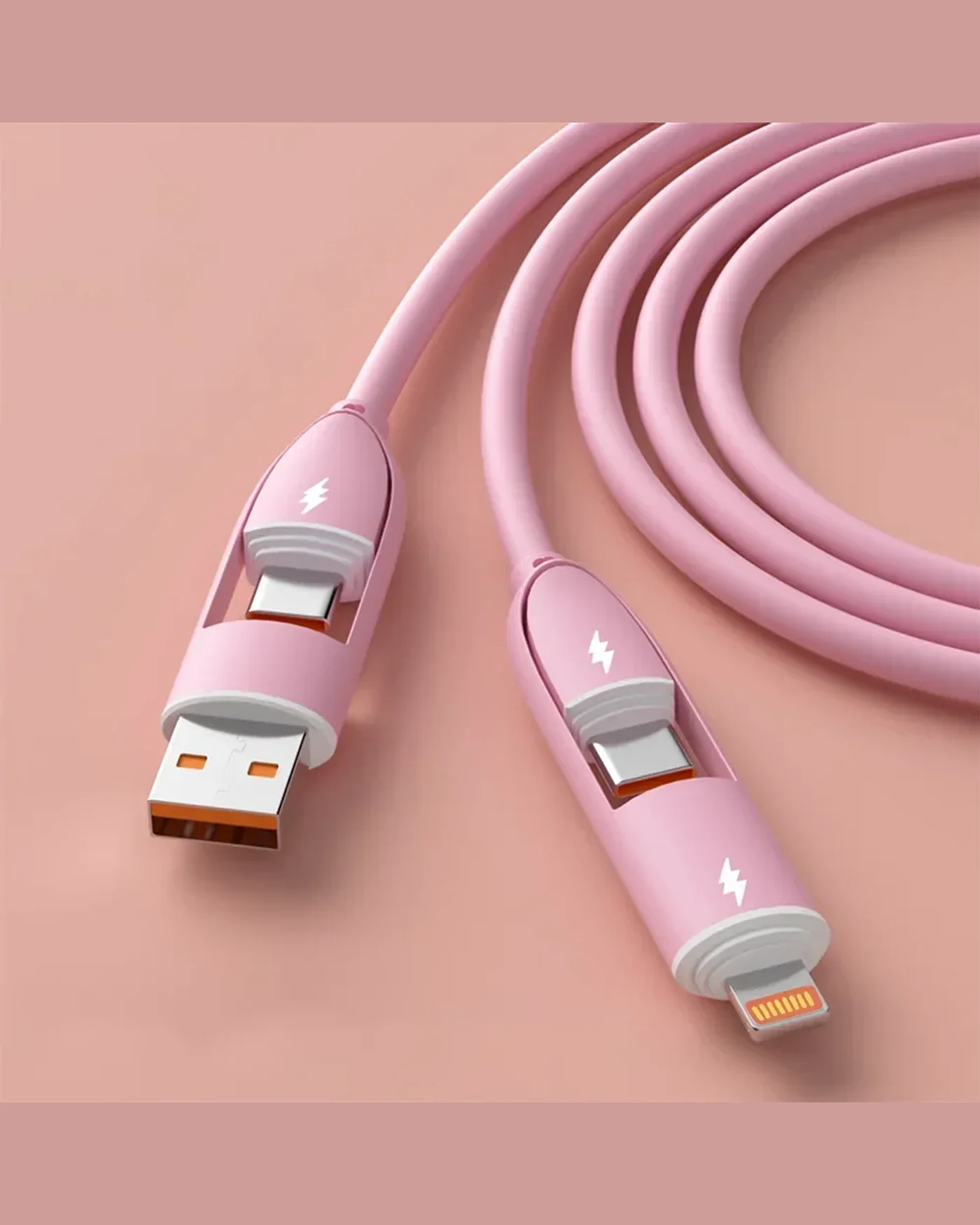 4-in-1 Fast Charging Cable — 66W Liquid Silicone